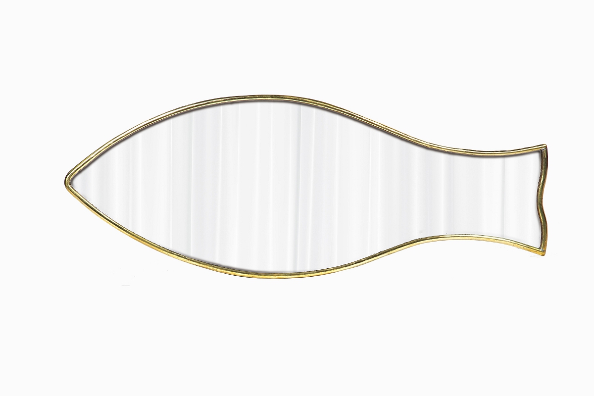 BRASS FISH MIRROR LARGEST Raj Tent Club