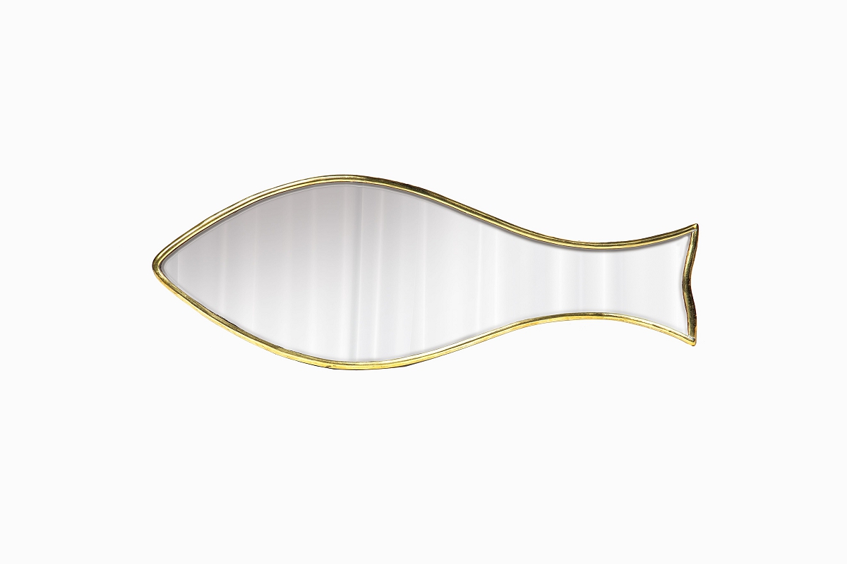 Brass fish mirror smallest