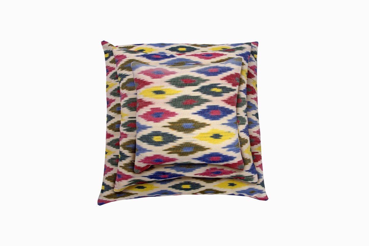 Multicolour cotton Ikat cushions