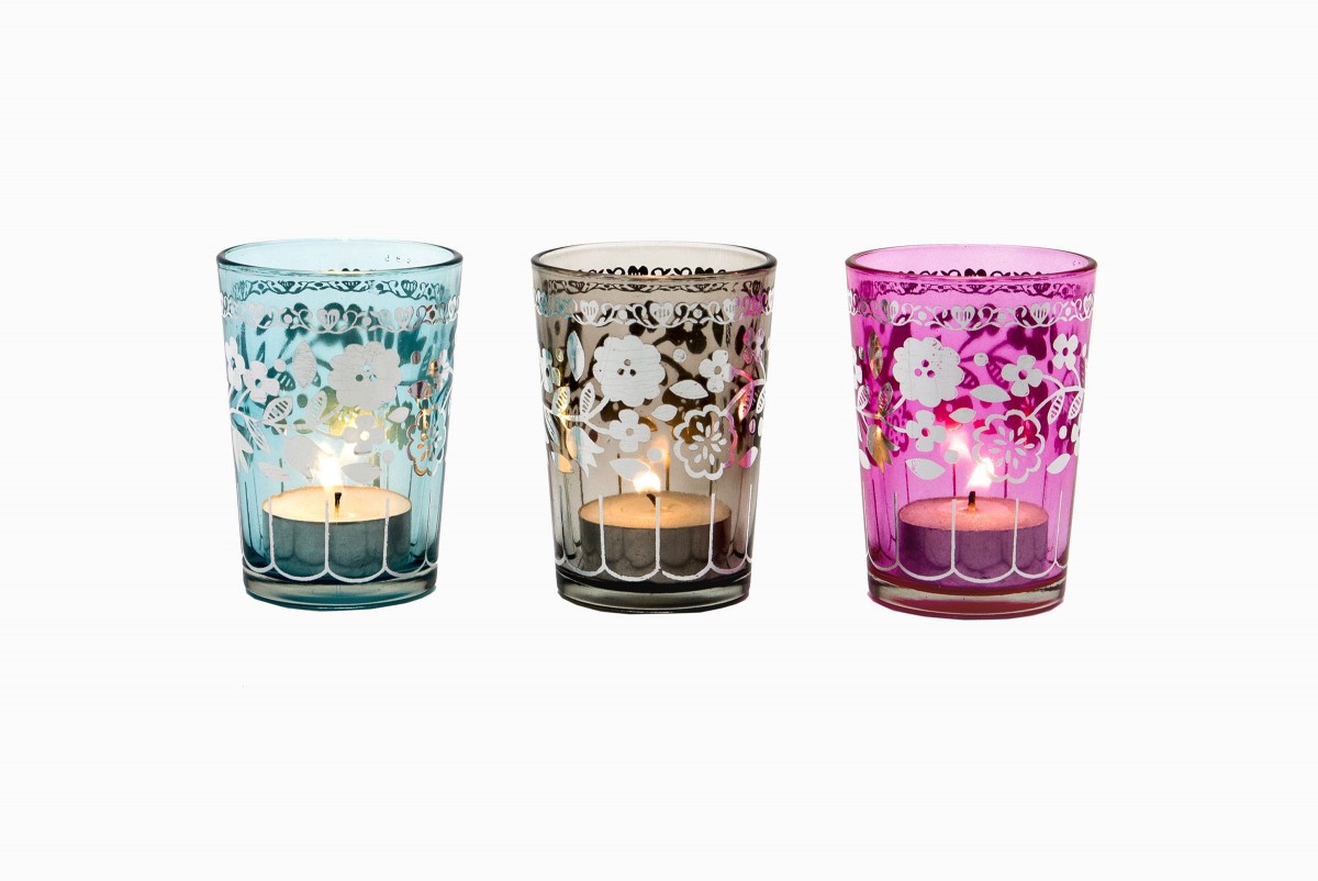 Flower Tea Glass Votives