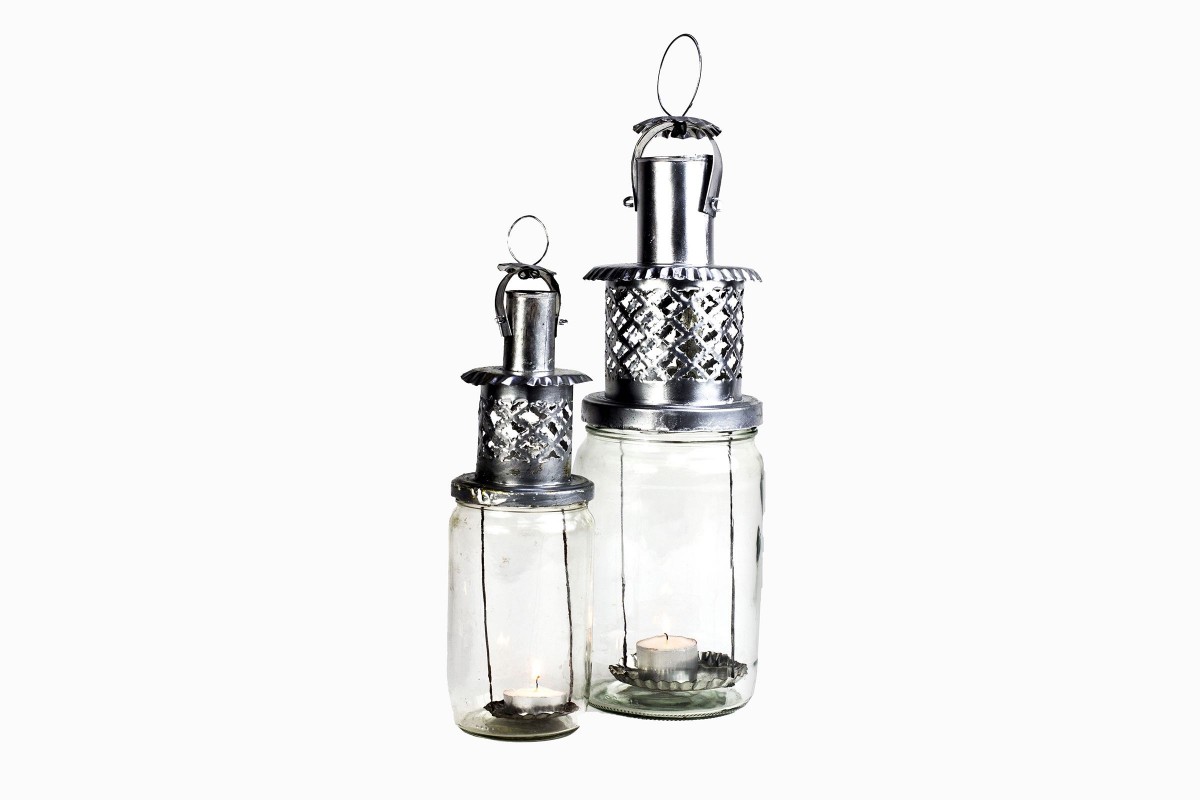 Silver storage jar lamps