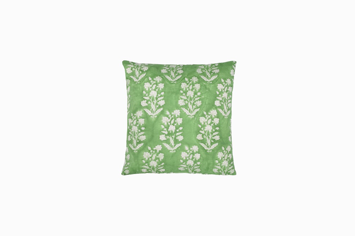 Indian flower green cushion 30cm