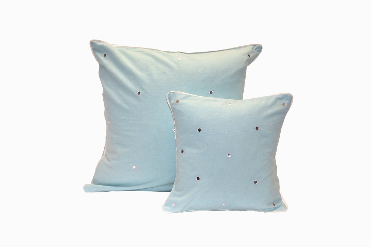 Dove egg sequin cushions