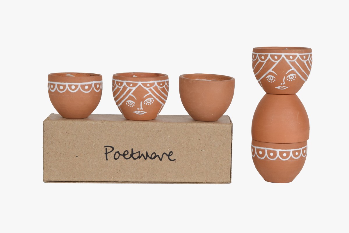 Poetware ceramic tea lights with box