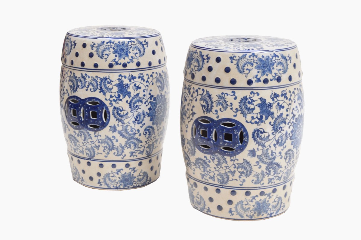 Chinese ceramic stools Ref 1 angled view