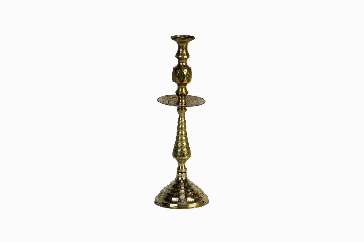 Vintage Moroccan brass candlestick VCM-2