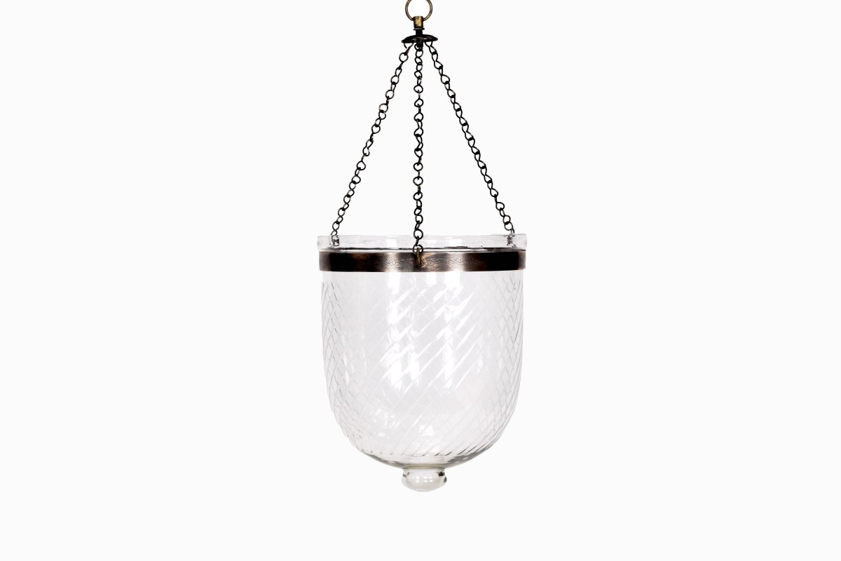 Large clear glass hundi light