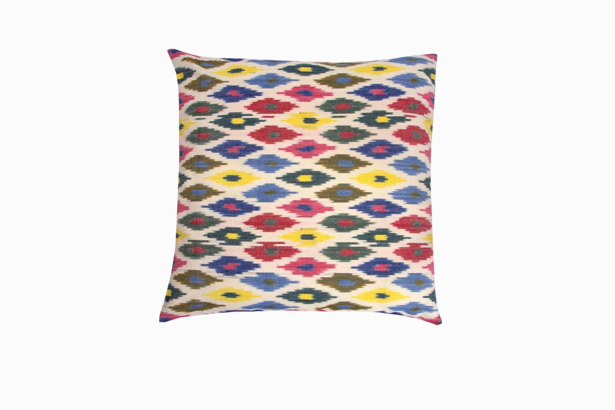 Multicoloured Ikat cotton floor cushion