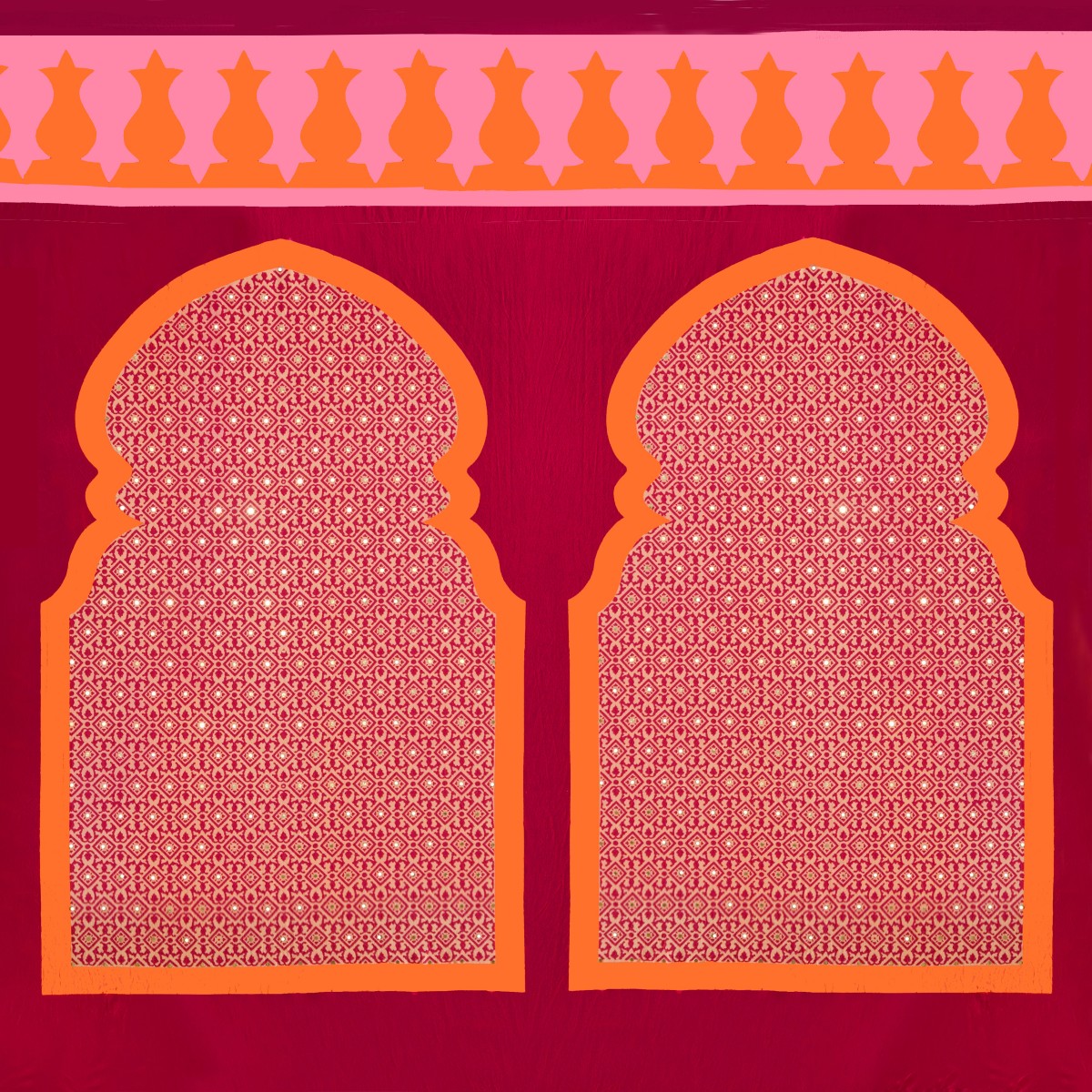 Magenta Fez panel wall