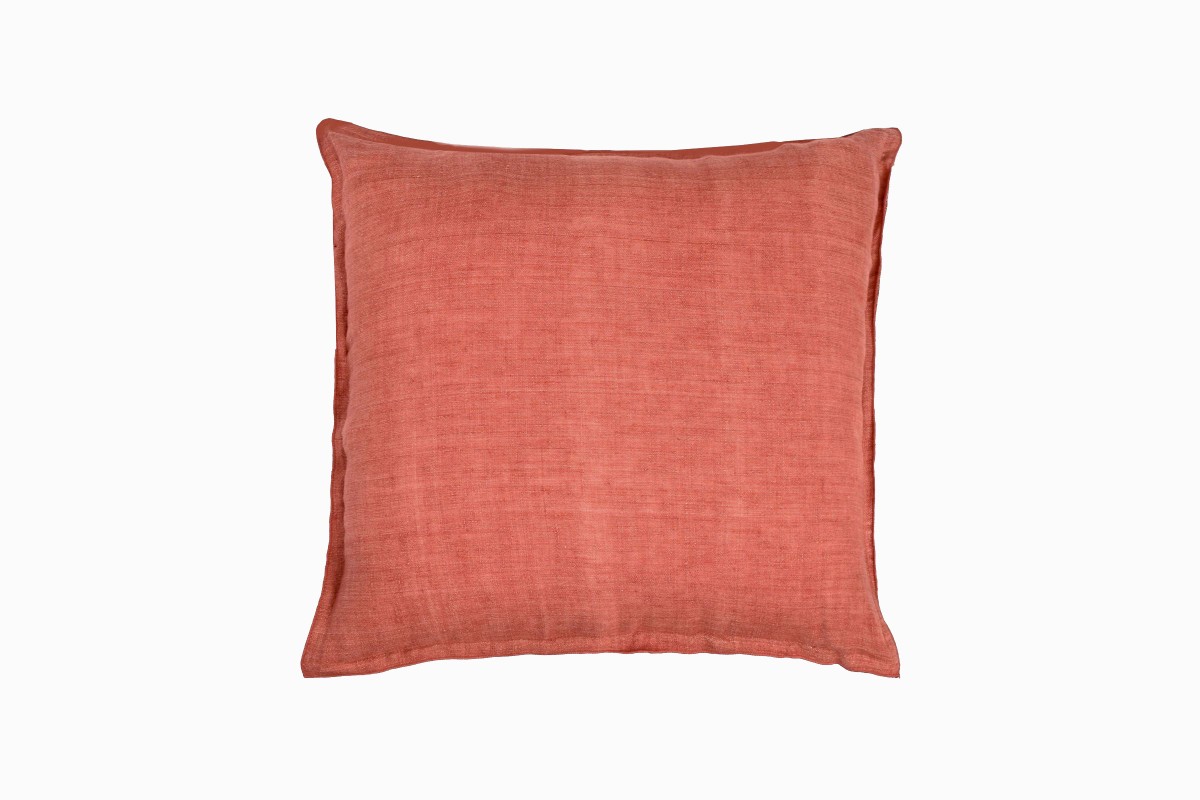 Linen cushion terracotta