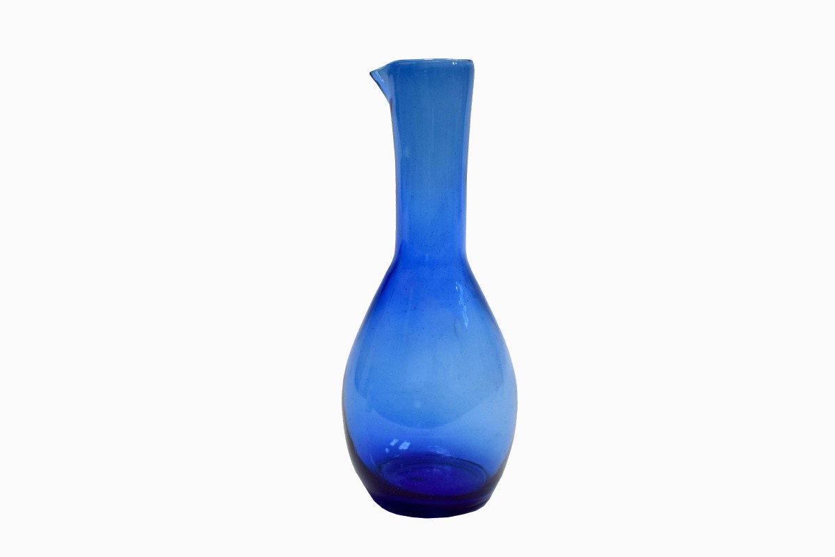 Beldi glass carafe blue