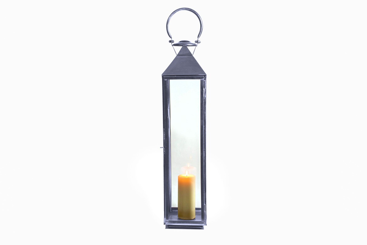 Large floor lantern nickel plated