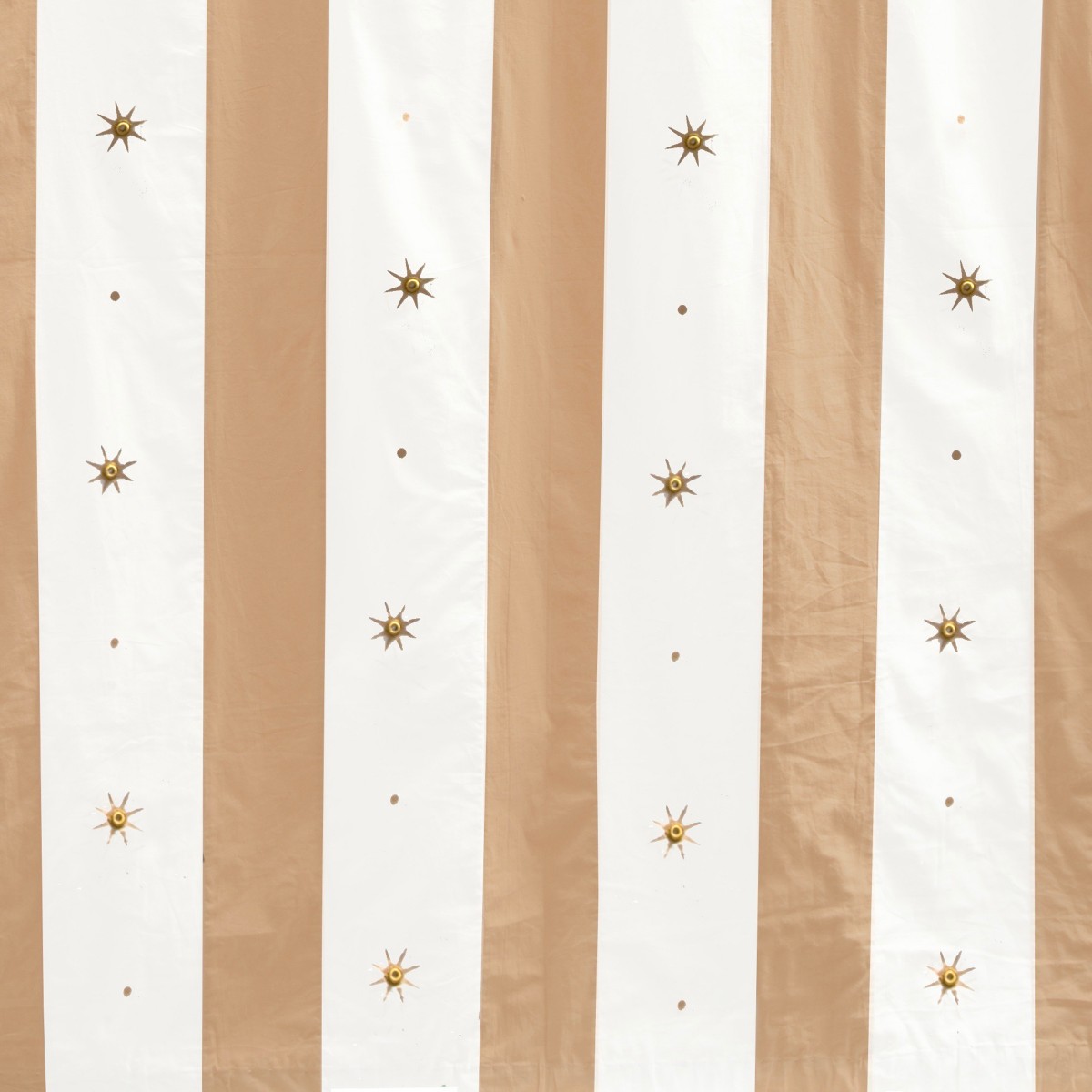 Mushroom and cream banded wall with gold stars