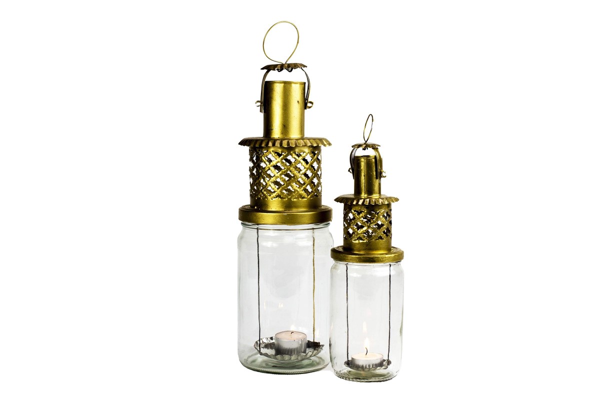 Gold storage jar lamps