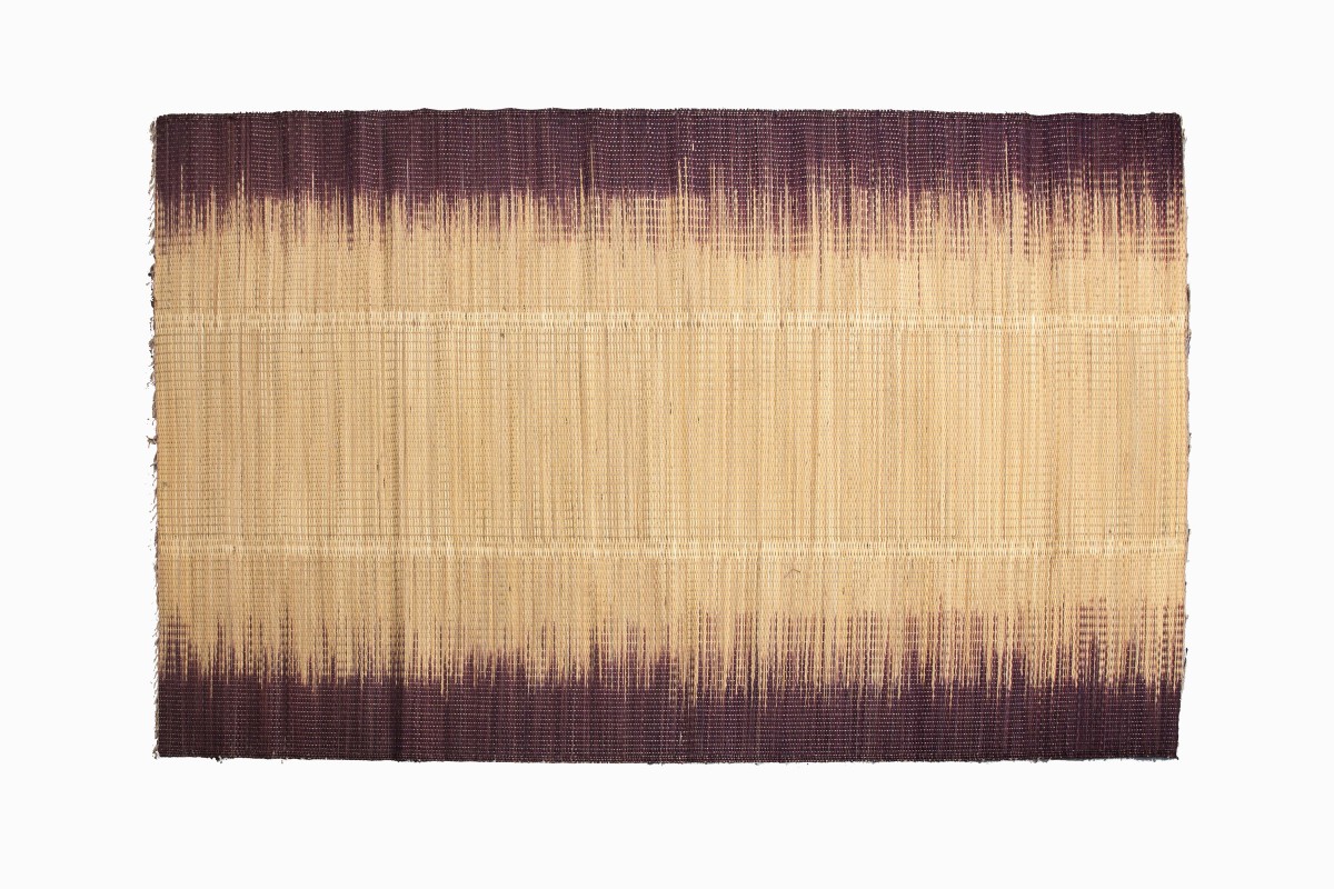 Tunisian straw mat natural/brown