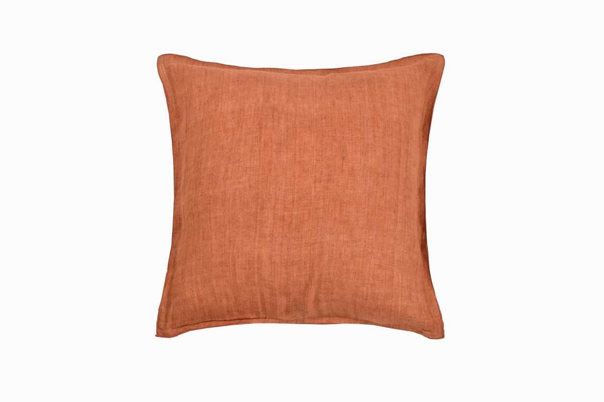 Rust linen cushion