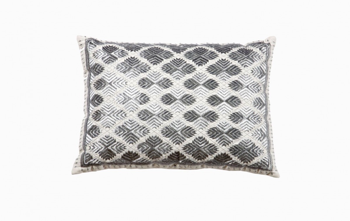 Moroccan silver diamond pattern cushion
