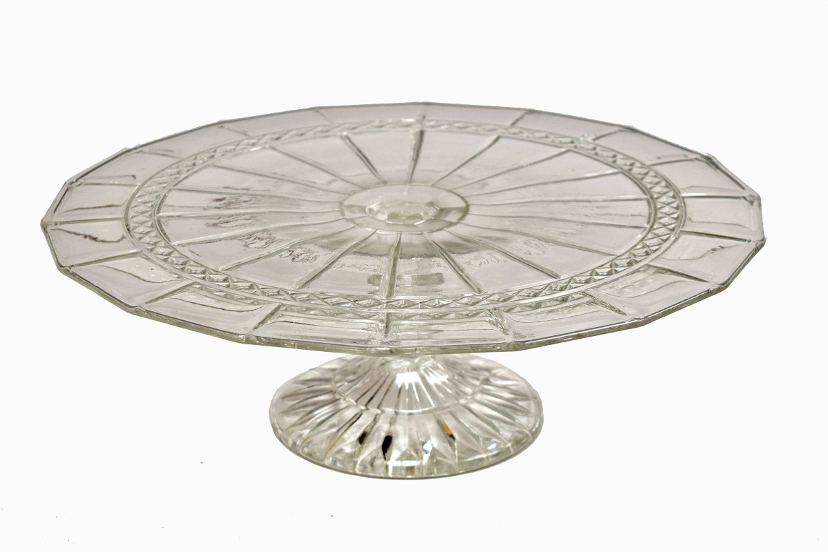 Glass cake stand (clear) large 