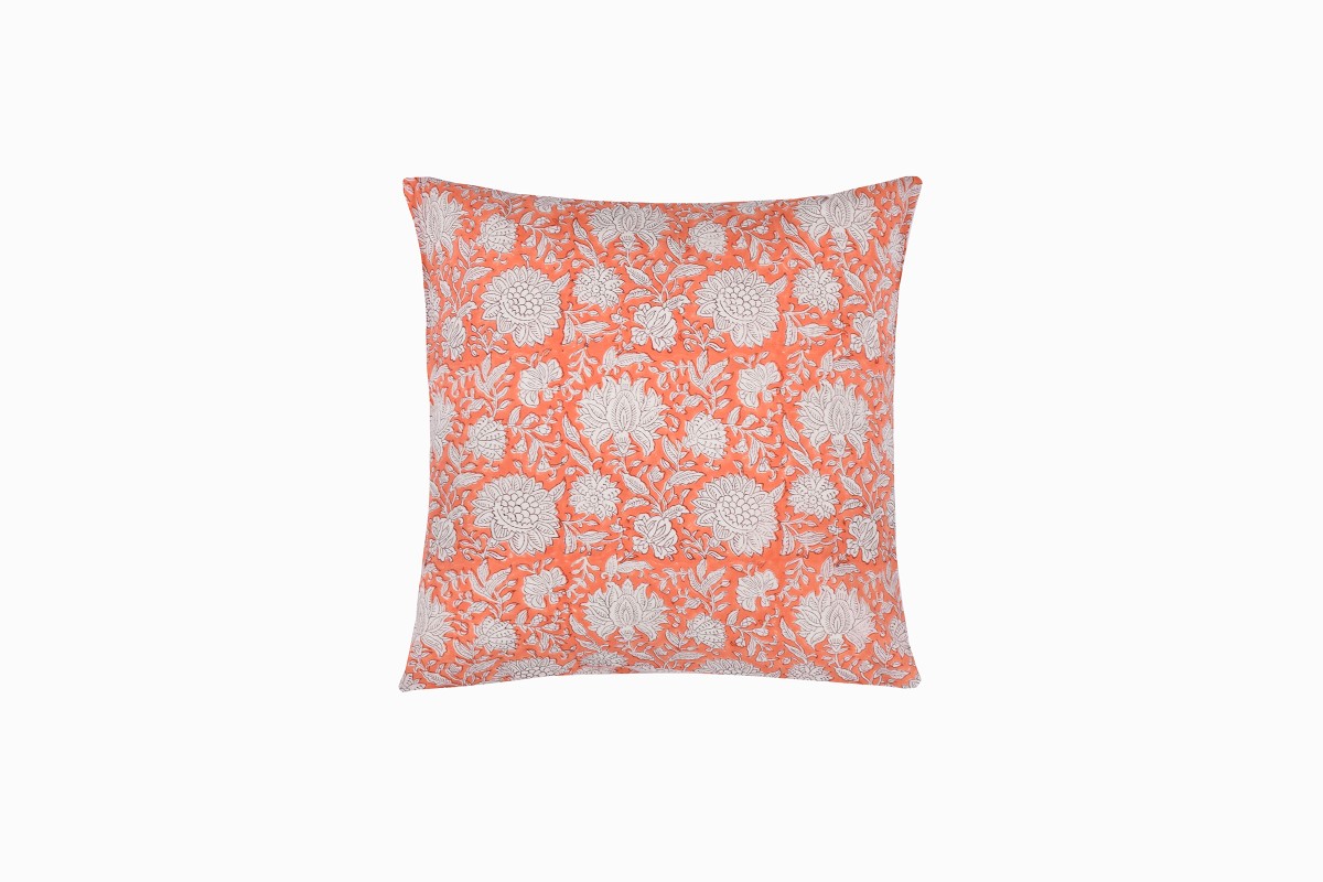Orange daisy cushion