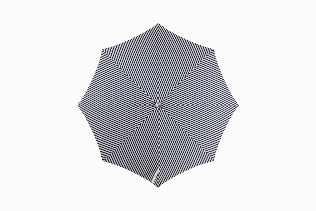 Riviera parasol blue stripe top view