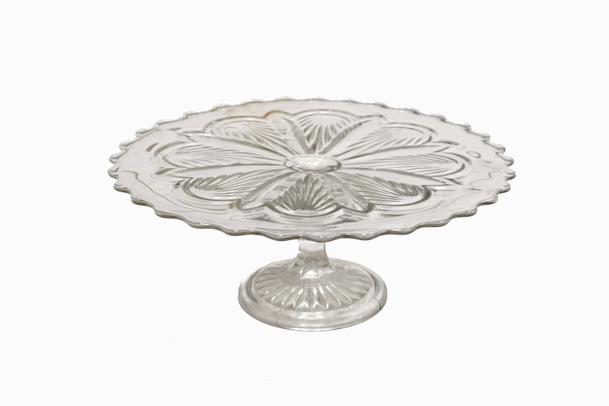 Glass cake stand (clear) small