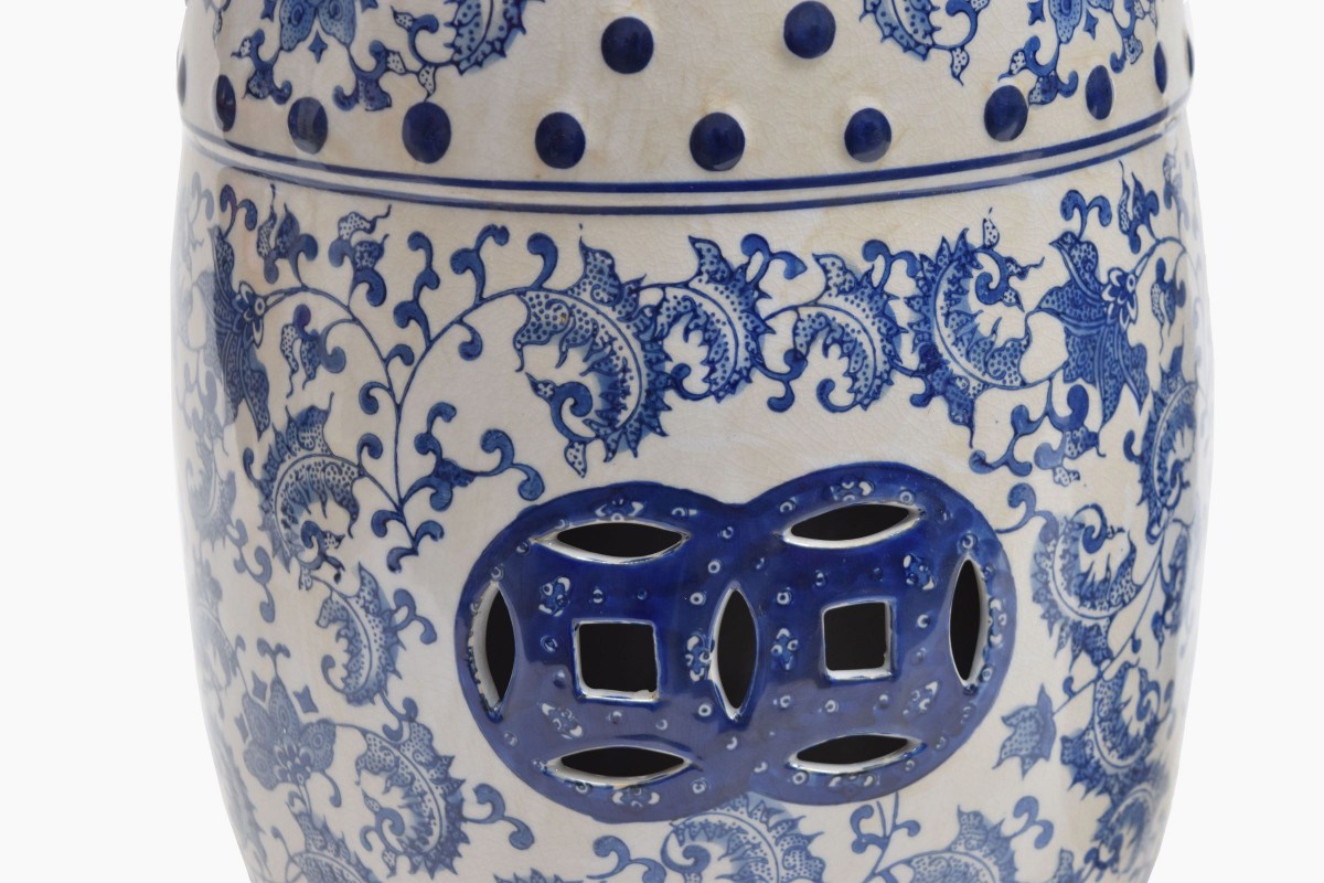 Chinese ceramic stool Ref 1 close up view