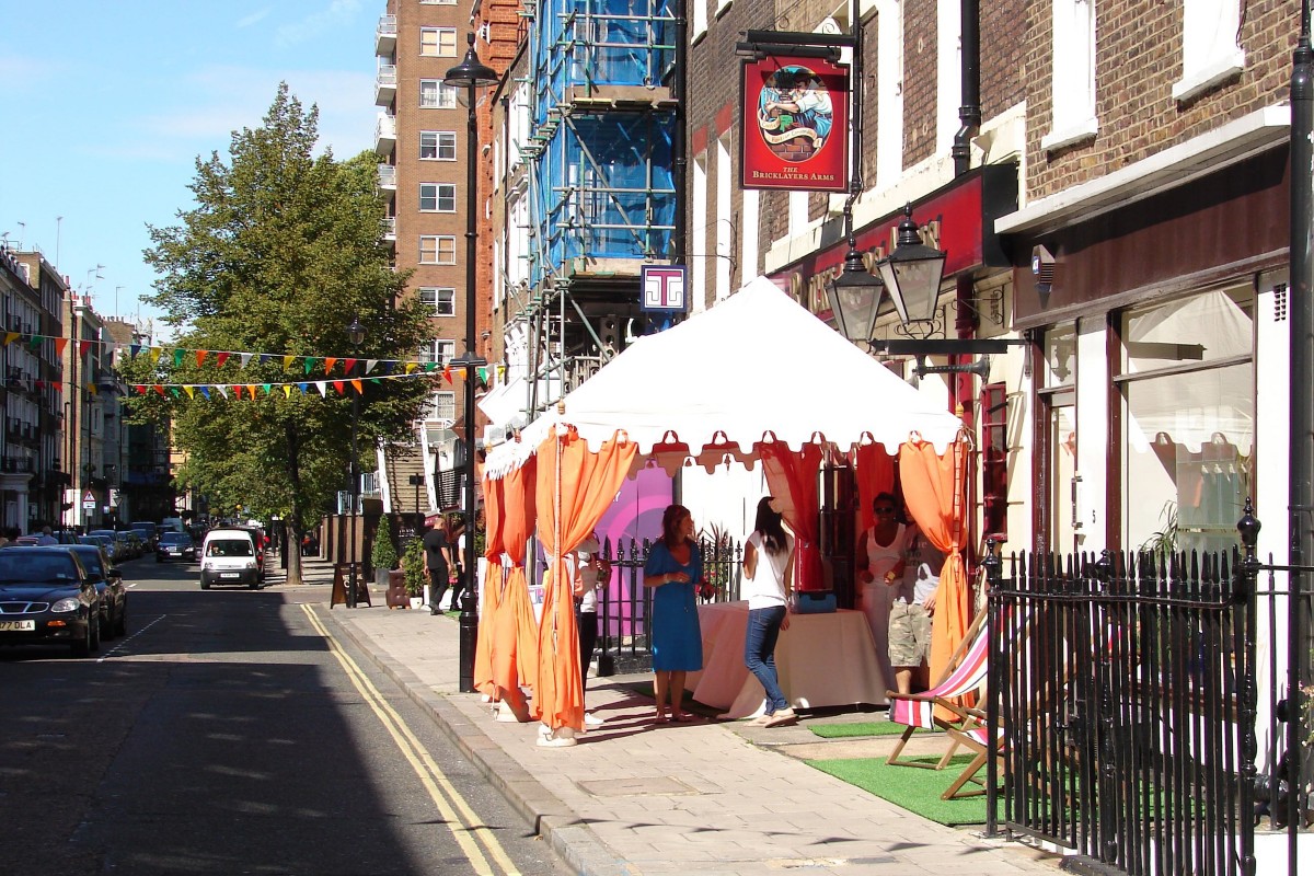 Long Pergola on a pavement in London