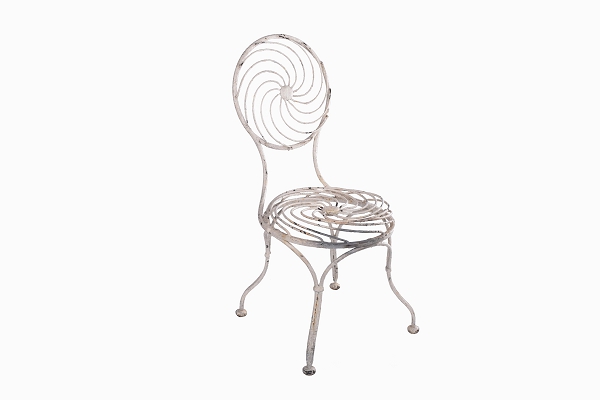A white regency diaphragm chair