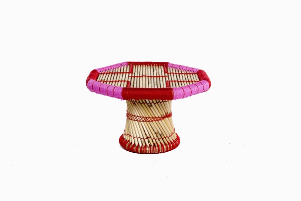 Childrens bamboo_cane table pink