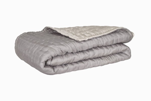 Single size quilted bedspread grey and silver grey