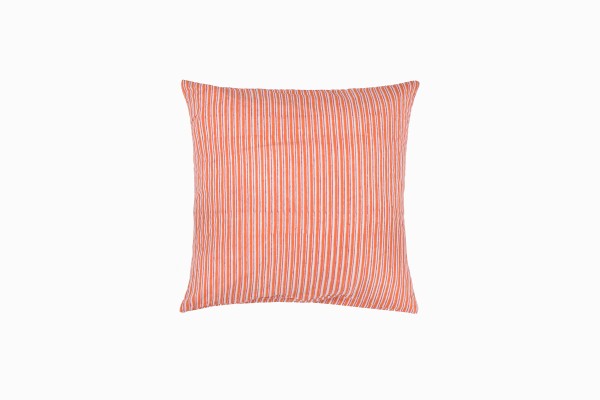 Orange pinstripe cushion