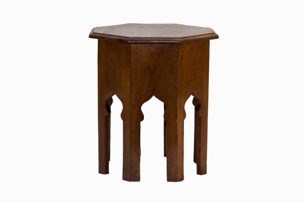 Haveli dark wood octagonal side table