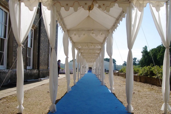 The walkway at Althrop leading to the main marquee