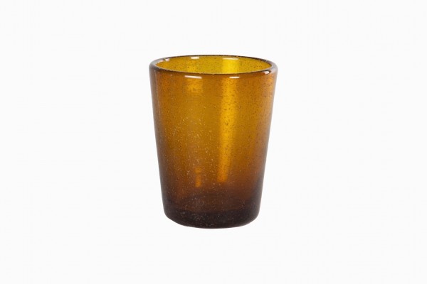 Bubble glass tumbler amber
