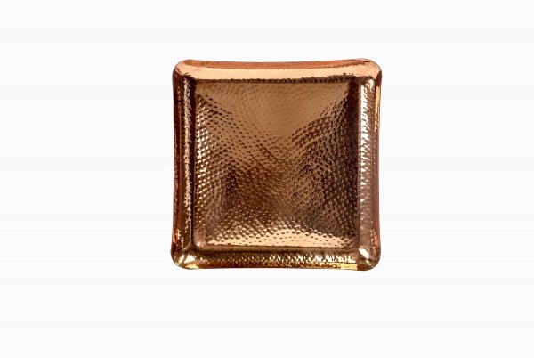 Food-safe square beaten copper tray