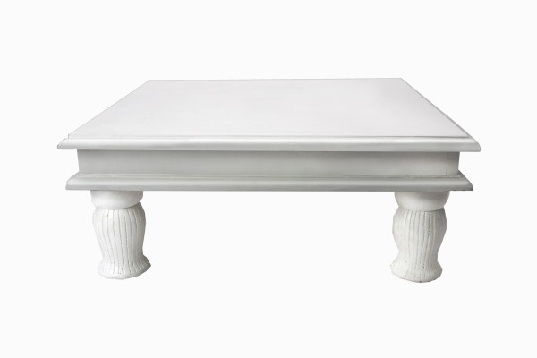 Haveli white wood square table