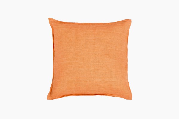 Linen cushion 50x50 soft orange