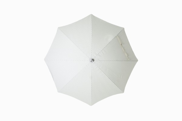 Peppermint and cream stripe Riviera parasol top view
