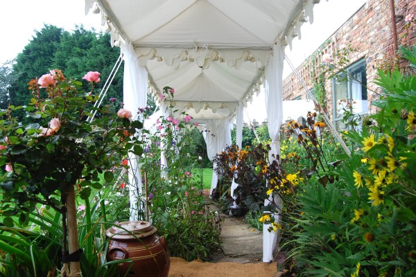 A walkway in a lovely Yorkshire garden