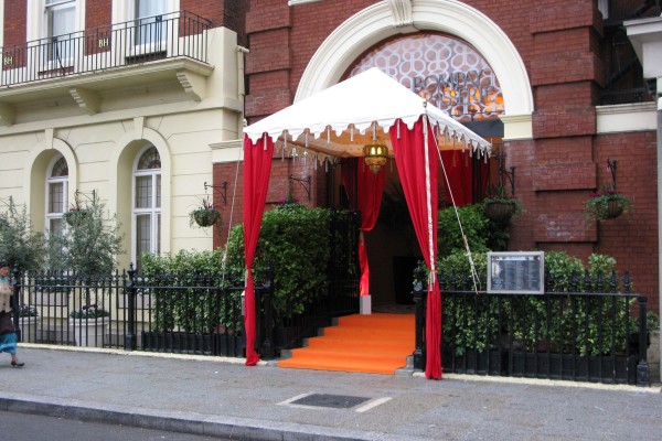 2.8m Pergola as an entrance tent at Bombay Brasserie, London
