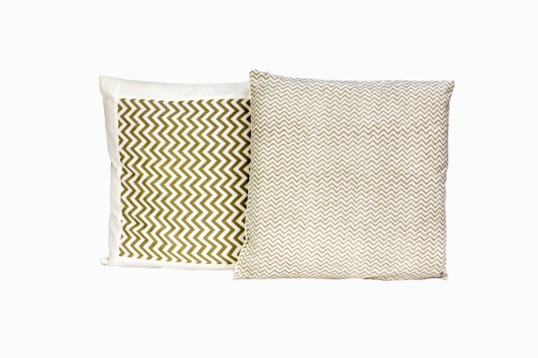 Taupe zig zag cushions