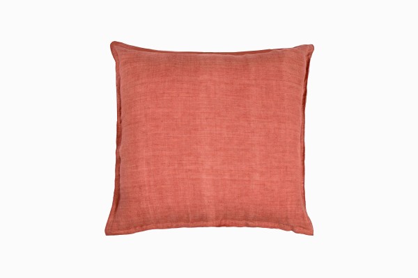 Linen cushion terracotta