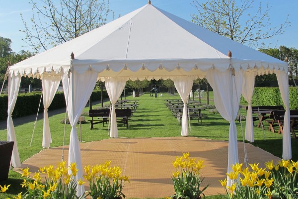 Crisp white 6m Pavilion on a fine spring day