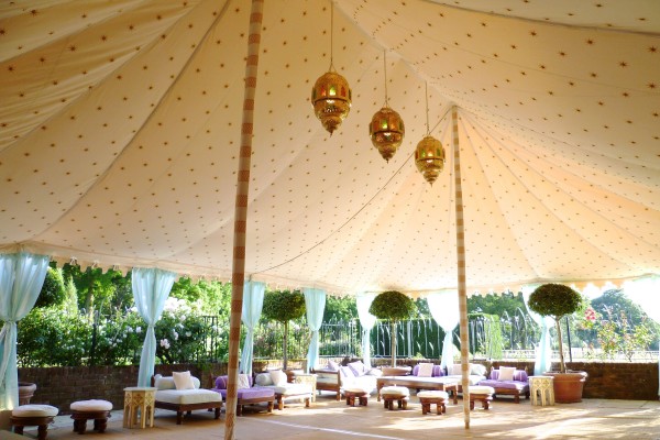 Mahal with cream gold star ceiling and dove egg drapes