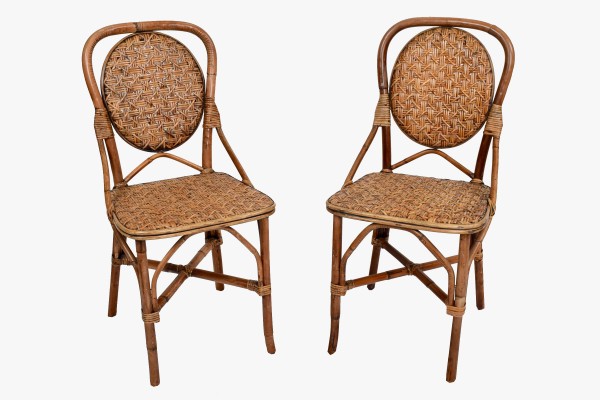 Pair of 60s rattan chairs