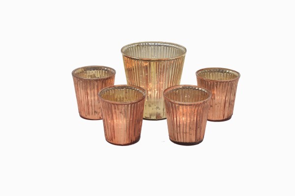 Gold and copper glass votives