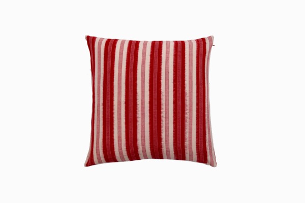 Red stripe Ikat cushion