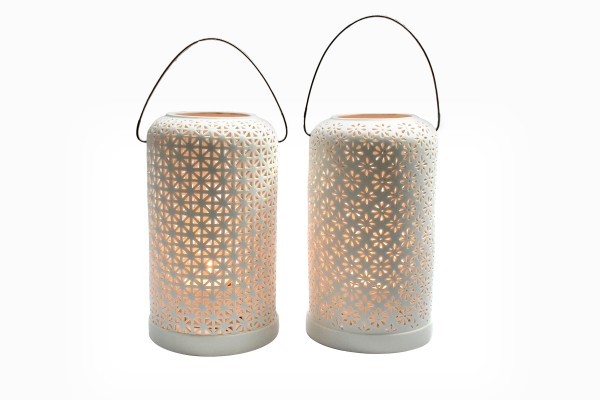 Large white ceramic lanterns