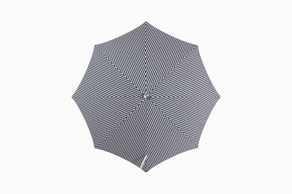 Riviera parasol blue stripe top view