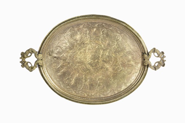 Indian oval brass tray